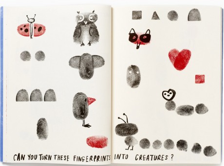 'CAN YOU TURN THESE FINGERPRINTS INTO CREATURES?' Taken from Deuchar's book 'Let's Make Some Great ART'