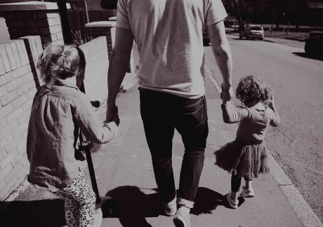 Simon Hooper - @father_of_daughters - with Anya and Marnie. Photo: Philippa James Photography
