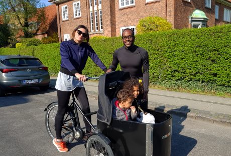 Alana and her husband, Alex, with their two children, in Copenhagen