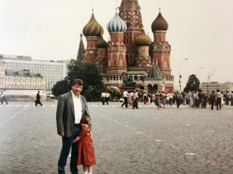 My father and me in Red Square, Moscow, in 1988. Photo copyright: Charlotte Philby